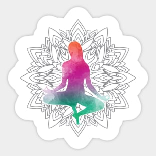 Watercolour Yoga Pose Sticker
